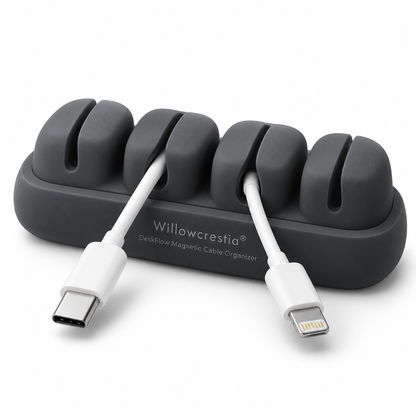 Willowcrestia® DeskFlow Magnetic Cable Organizer