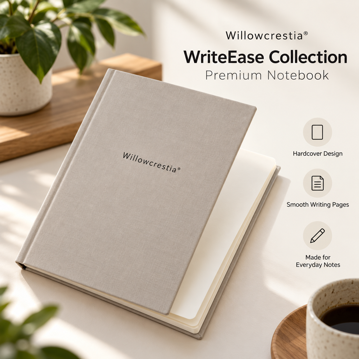 Willowcrestia® WriteEase Premium Notebook
