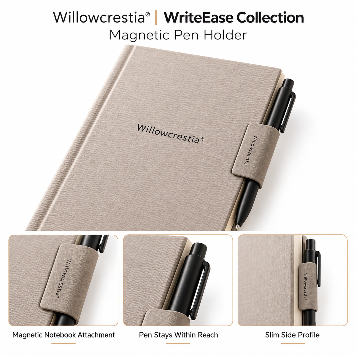 Willowcrestia® WriteEase Magnetic Pen Holder